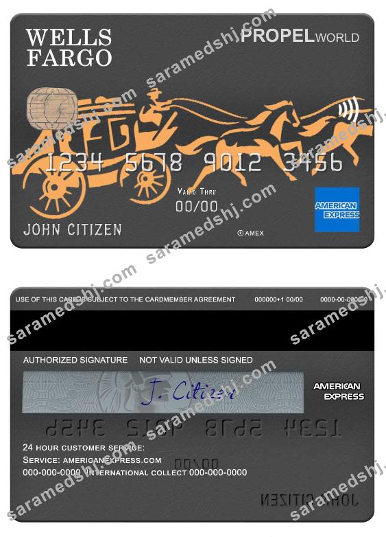 USA Wells Fargo bank Amex Card